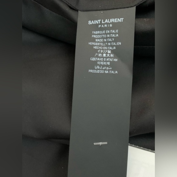 RARE Saint Laurent collarless blue tweed long blazer jacket NWT - Picture 13 of 14